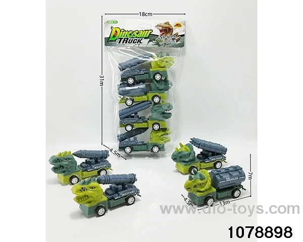 Pull Back Dinosaur Car in PP bag with header
