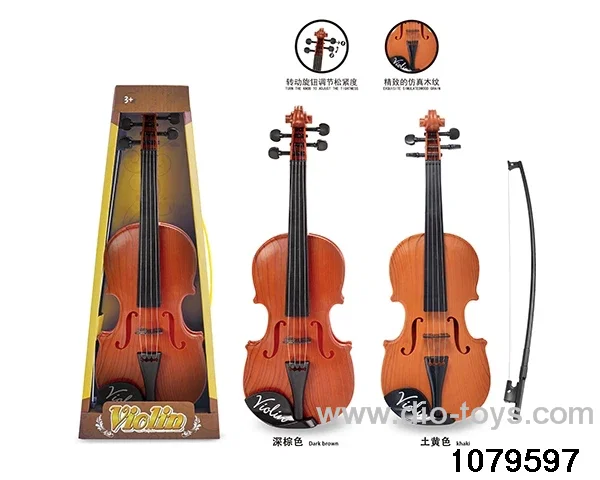 Wood grain violin in display box