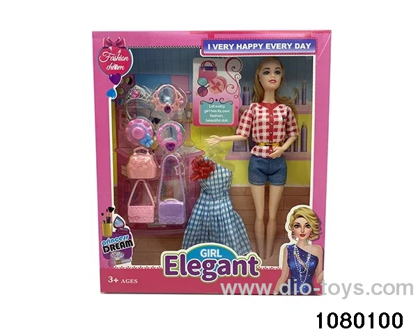 11.5 inch 9 jointed doll set in window box