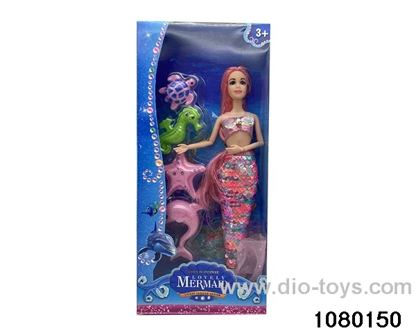 14 inch 12 jointed mermaid set in window box