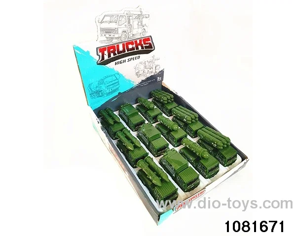 Pull back military vehicle in display box