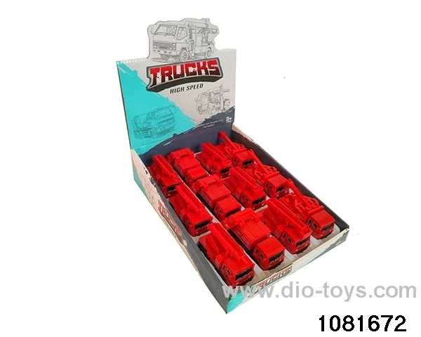 Pull back fire engines in display box
