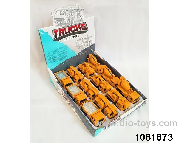 Pull back engineering vehicles in display box