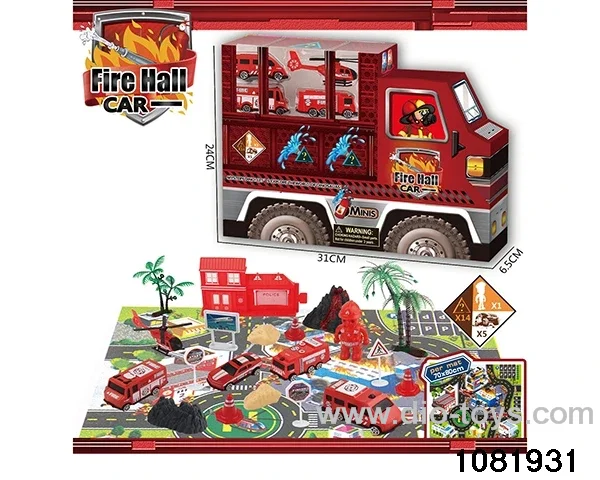 Firefighting kits With carpet in window box