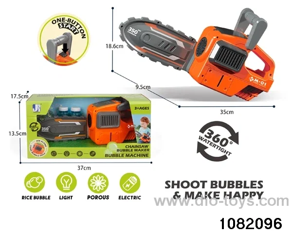 chainsaw bubble machine with light
