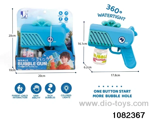 whale bubble gun with light