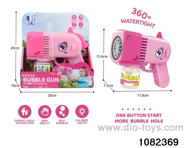 unicorn bubble gun with light