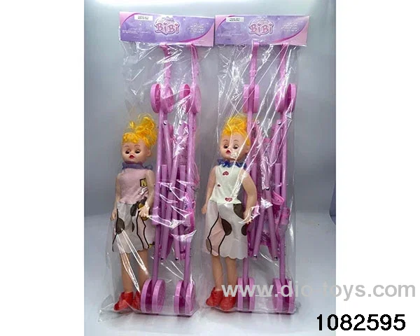 Pushchair with girl doll in poly bag header