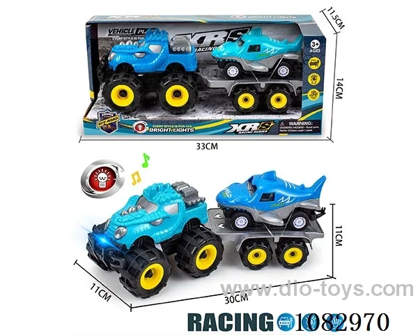 Inertial light off road dinosaur towed Inertial shark car
