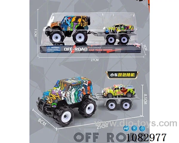 Inertial graffiti Hummer car towed back force alloy trolley