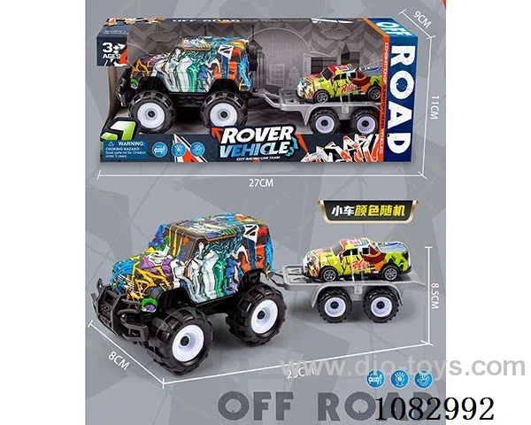 Inertial graffiti Hummer car towed back force alloy trolley