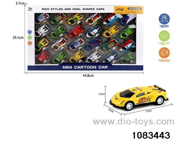 pull back tin car in window box