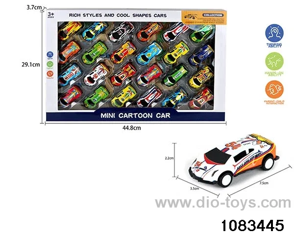 pull back tin car in window box