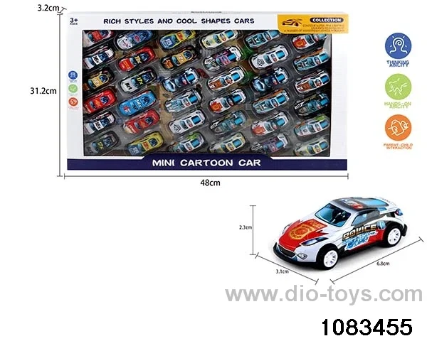 pull back tin car in window box