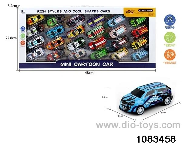 pull back tin car in window box