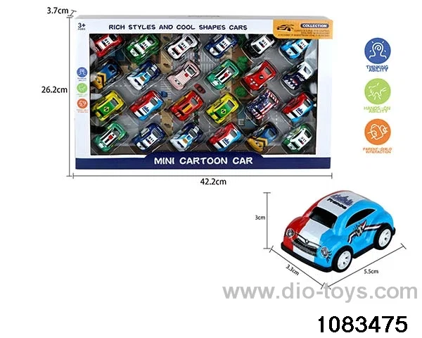 pull back tin car in window box