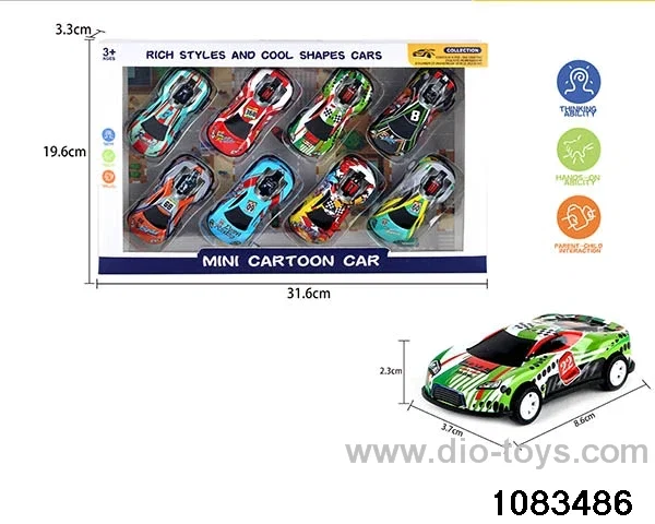 pull back tin car in window box
