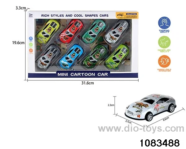 pull back tin car in window box