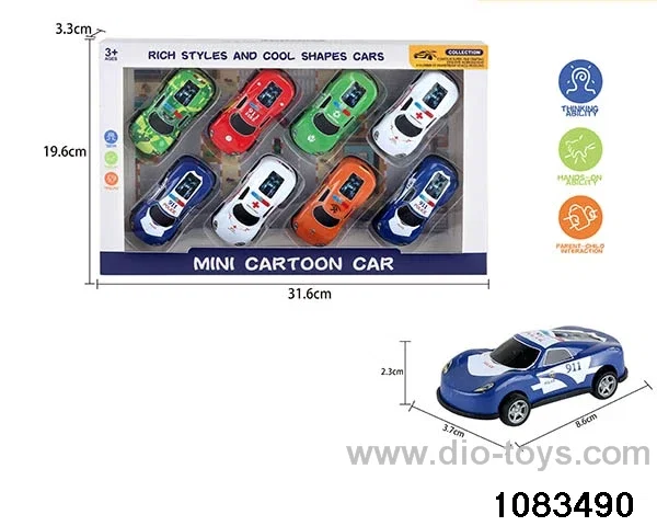 pull back tin car in window box