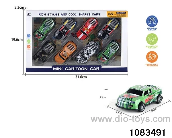 pull back tin car in window box