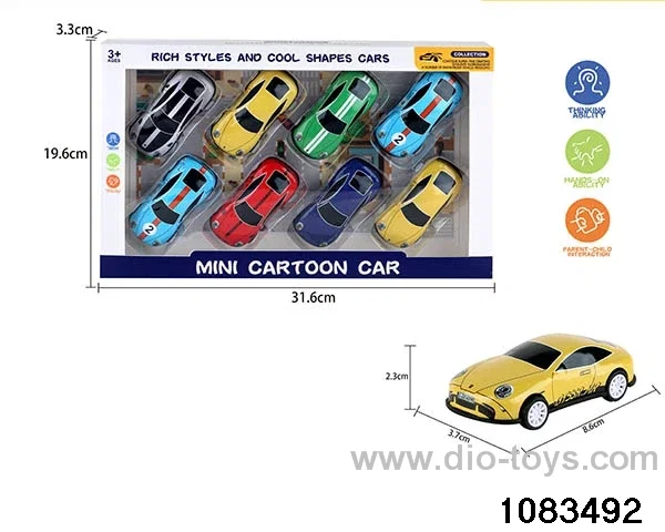 pull back tin car in window box