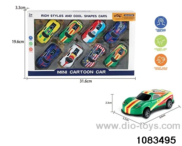 pull back tin car in window box