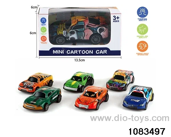 pull back tin car in window box