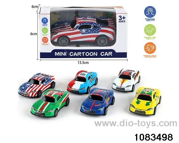 pull back tin car in window box