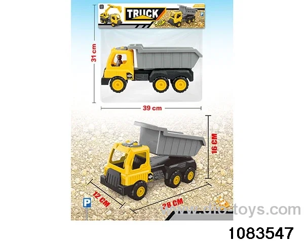 Skidding construction vehicle in PP bag with header