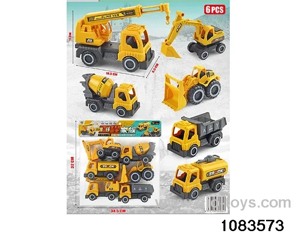 Skidding construction vehicle in PP bag with header