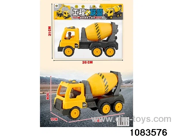 Skidding construction vehicle in PP bag with header