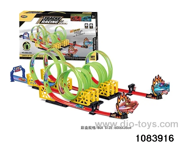 51PCS Speed Luminous Track Racer with light in color box