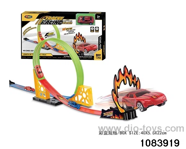 11PCS Speed Boomerang Track Car in color box