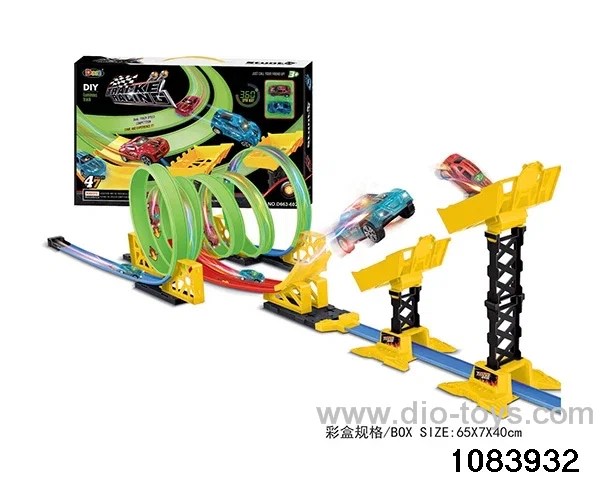 47PCS Pull back Glow-in-the-Dark Railcar in color box