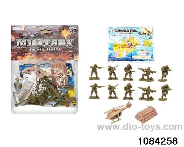 Military suits in PP bag with header