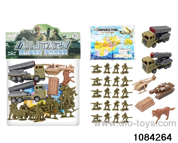 Pull Back Military Car Set in PP bag with header
