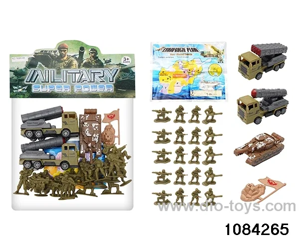 Pull Back Military Car Set in PP bag with header