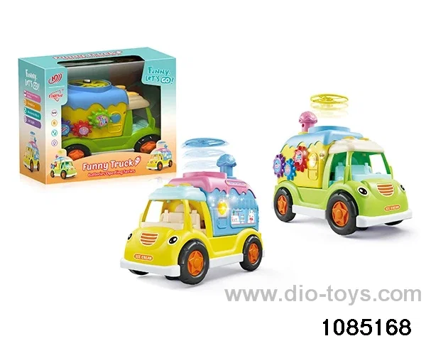 Electric Puzzle Flying Disc Ice Cream Cart in window box