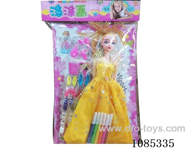 Painted Solid Barbie + shoes