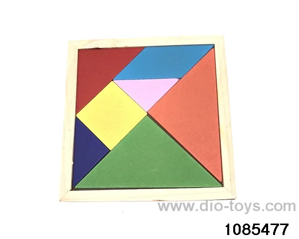 wooden tangram in Plastic film