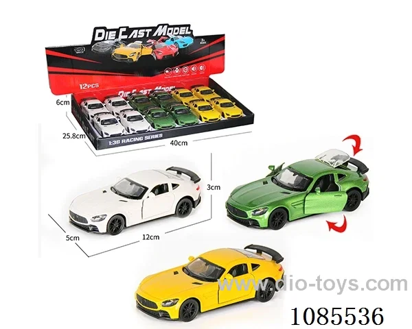 1：36 Alloy Model 3 Open Door Pull-back Sports car 3 color mix