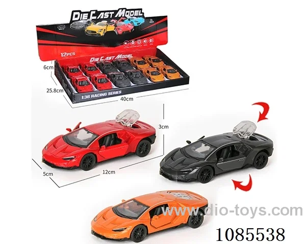 1：36 Alloy Model 3 Open Door Pull-back Sports car 3 color mix