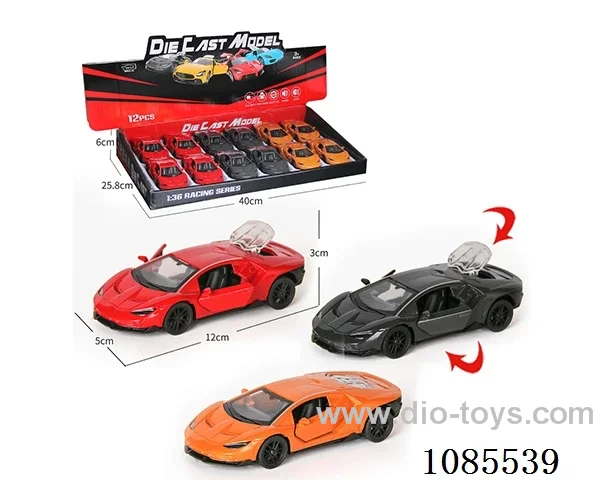 1：36 Alloy Model 3 Open Door Pull-back Sports Car 3 Colors mixed (Lighting and music)