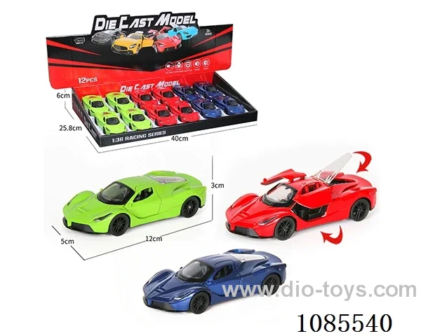 1：36 Alloy Model 3 Open Door Pull-back Sports car 3 color mix
