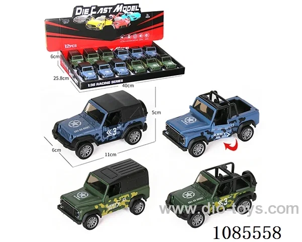 1：36 alloy model open door pull-back military off-road vehicle four mixed