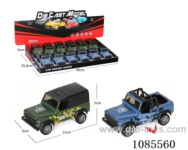 1：36 alloy model open door pull-back military off-road vehicle two mixed