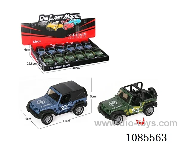 1：36 Alloy model door puller Military off-road vehicle two mixed (lighting and music)