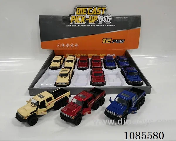 1:32 alloy 3 open door six-drive Toyota pickup pull-back model