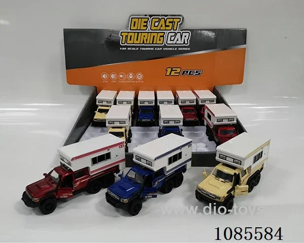 1:32 Alloy 3 open door six-drive Toyota pickup RV pull-back model