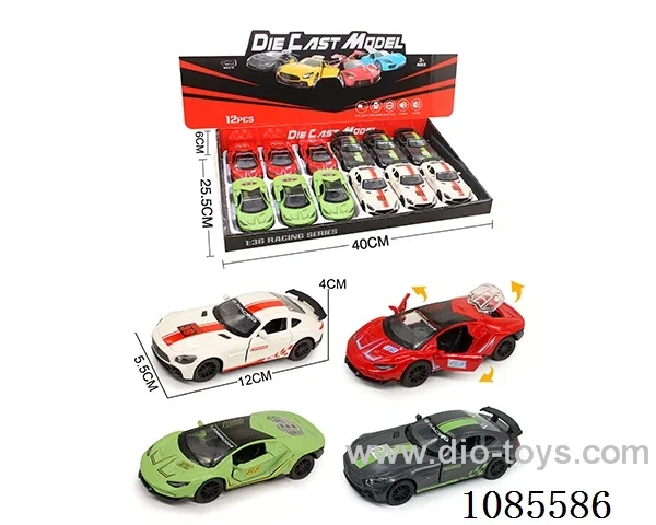 1：36 Alloy Model 3 Open Door Pull-back Sports car 2 4-color mixed